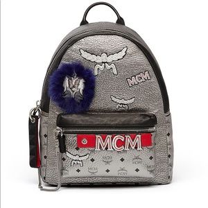 Authentic MCM Stark Leather Insignia Metallic